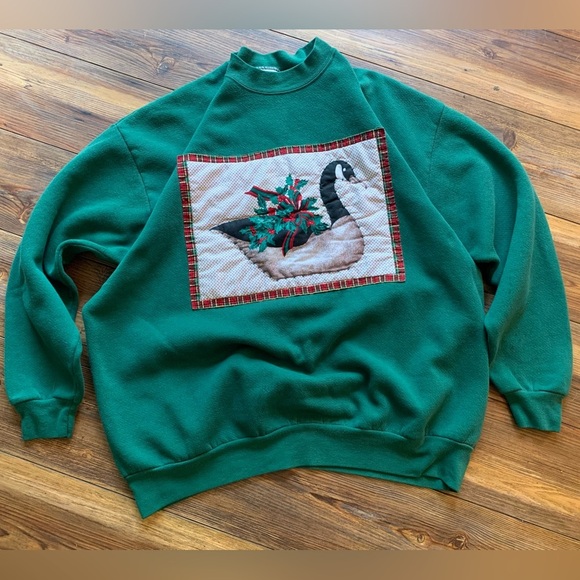Lee Other - Vintage Lee Holiday Goose Green Sweatshirt Size XL